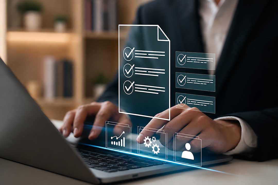 Green-Tourism-optimizing-business-operations-with-digital-checklist-analytics Digital sustainability checklist displayed on a laptop